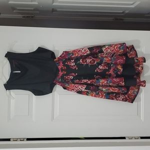Marerial girl hig low black floral dress